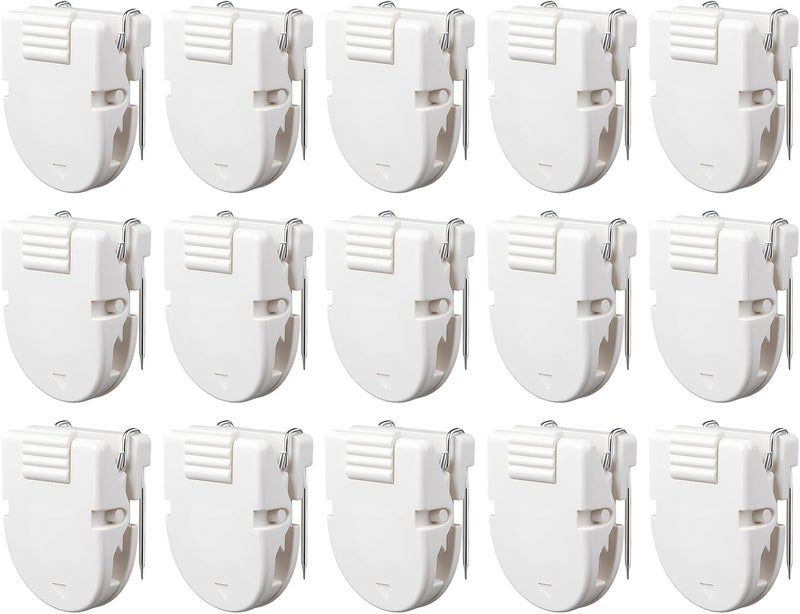 NICECRAFT 15 Pcs Cubicle Clips Plastic Cubicle Hooks for Fabric Wall Panel Picture Hangers Pins for Hanging Photos Frame Notes Memos Messages Office Home Use (White) - Image 1